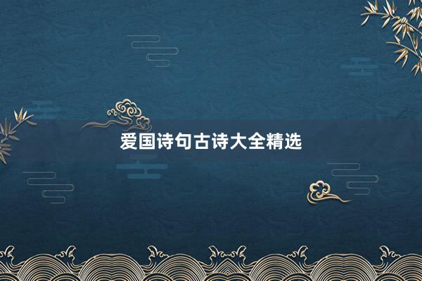 爱国诗句古诗大全精选